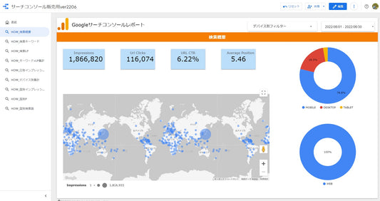 ②【単体】SearchConsole用ダッシュボード【買切】